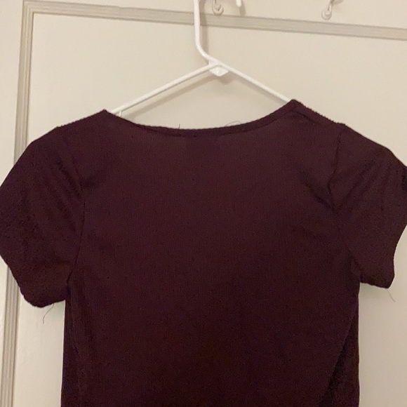 nwt livi by olivia rae red wine short sleeve cardigan size: S - Picture 7 of 8